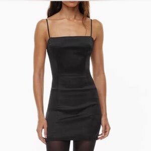 Aritzia Mini Dress - black satin